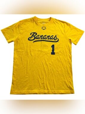 EvoShield Savannah Bananas Jersey T-Shirt Mens Yellow #1 Baseball Short Sleeve L